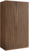 Pemberly Row Contemporary Wood Wardrobe Closet in Walnut Finish