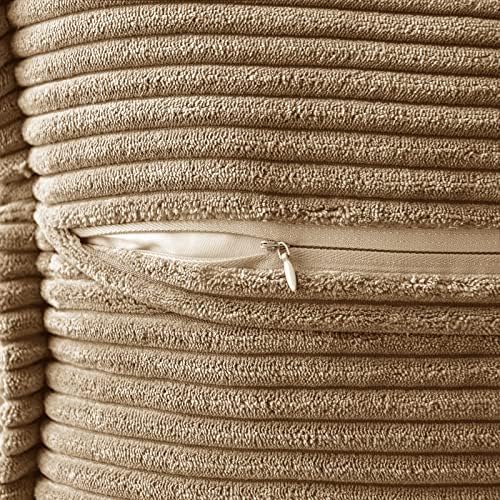 MIULEE Decorative Lumbar Throw Pillow Covers 12x20 Inch Khaki 2 Pack - Image 3