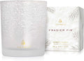 Thymes Frasier Fir Flocked Jar Candles – Holiday Scented Candles for Home with Notes of Crisp Siberian Fir, Cedarwood & Sandalwood – Luxury Home Decor Gifts for Women & Men (6.5 oz)