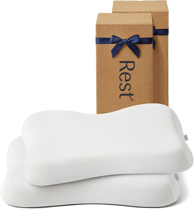 REST® Evercool® Cooling Pillow, Set of 2, Instant Cool-to-Touch Shell Fabric & Breathable Silicone Sponge Core for All-Night Temperature Regulation & Ergonomic Support, Low Height, Arctic White