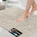 GORILLA GRIP Bath Rug Mat 30x20, Soft Absorbent Chenille, Quick Dry Microfiber Mats, Rubber Backing Washable Shower Floor Rugs, Bathmat Runner, US Designed Bathroom Home Decor Accessories Ivory Cream