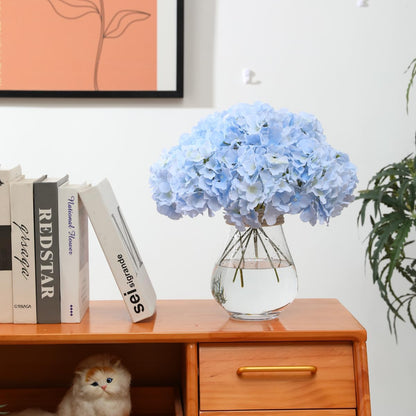 Tifuly Hydrangea Artificial Flowers -12 pcs Realistic Fake Hydrangea Silk Flowers with Stems Faux Hydrangea Flowers Heads for Office Home Party Wedding Centerpiece DIY Floral Decor(Sky Blue)