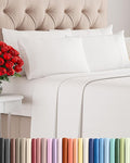 Cal King 6 Piece Sheet Set - Cooling & Breathable - Hotel Luxury Bedding, Includes Fitted Sheet for Women, Men, Kids & Teens - 1 Flat, 1 Fitted Sheet, 4 Pillowcases w/Deep Pockets - Antique White