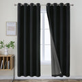 Joydeco Blackout Curtains 84 Inches Long 2 Panels Burg, Room Darkening Curtains for Bedroom, 100% Black Out Textured Thermal Drapes Privacy Protection 2 Panels Set(W52 x L84 Inch, Black)