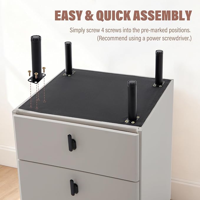 Lamberia Narrow Nightstand with 3 Drawers, Narrow Side Table, Small Bedside Table for Bedroom, Living Room, End Table for Small Space, Dark Grey, 15.8''W x 15.8" D x 23.5" H