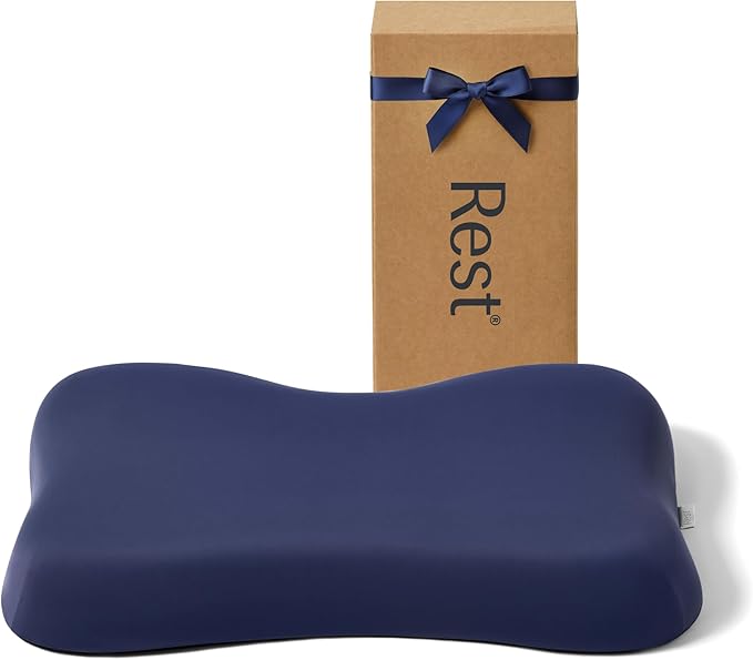 REST® Evercool® Cooling Pillow, Instant Cool-to-Touch Shell Fabric & Breathable Silicone Sponge Core for All-Night Temperature Regulation & Ergonomic Support, Low Height, Midnight Blue