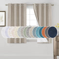 PrinceDeco Linen Blackout Curtains 100% Blackout Curtains for Bedroom Grommet Room Darkening Curtains & Drapes Thermal Insulated White Liner Noise Reducing Window Treatment Drapes,52" W x 54" L,Stone