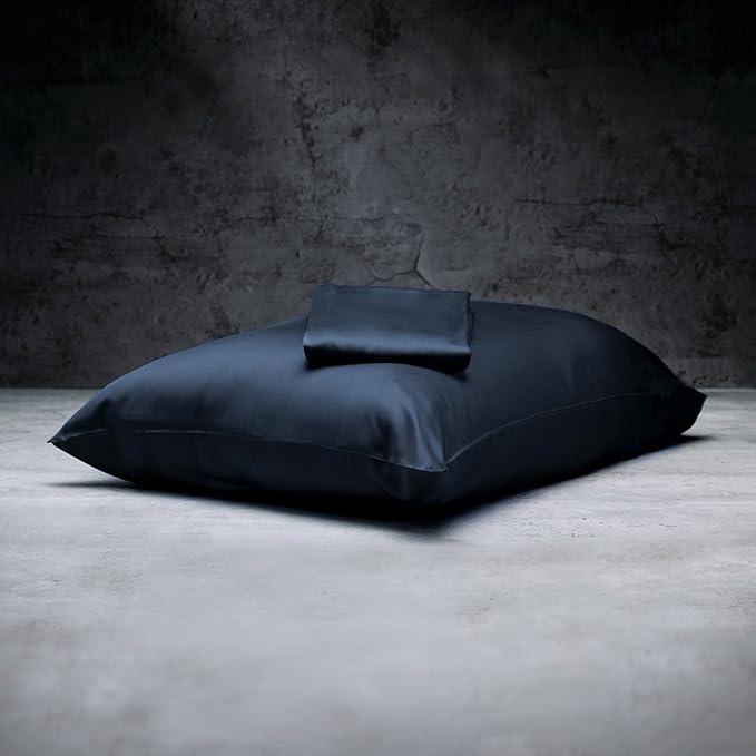 LUXOME 100% Rayon (Viscose) from Bamboo Pillowcase Set (Standard/Queen) | 400 Thread Count | Moisture-Wicking | Envelope Closure | Navy
