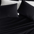 Linen Market Brushed Microfiber Queen Sheet Set 4 Piece – Oeko-TEX Certified Ultra Soft & Wrinkle-Free - 16" Deep Pocket Sheets - Easy Care Queen Size - Black