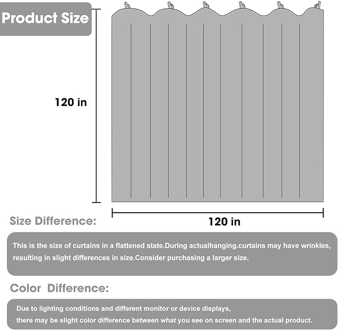 Room Divider Blackout Curtain Track Curtains Wall Dividers Panels Screen for Living Rooms Bedroom Office Privacy Partition Separation, W120 × L120 Inch,1 Panel, Beige