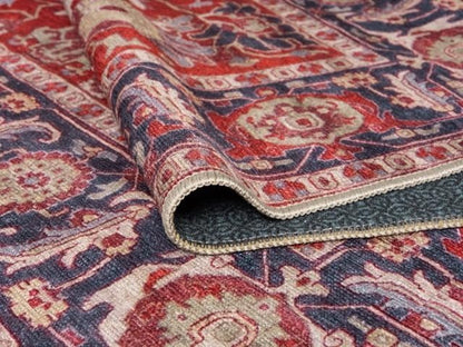 Keen Home Design 5x7 Rug - Machine Washable Area Rug with Non-Slip Backing, Ideal for Living Room, Dining Room, Bedroom - Vintage, Easy Clean, Durable, Low Pile Rug - (5' x 7')