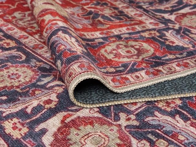 Keen Home Design 2x7 Rug - Machine Washable Runner Rug with Non-Slip Backing, Ideal for Hallway, Entryway, Kitchen, Laundry Room - Vintage, Easy Clean, Durable, Low Pile Rug - (2'6" x 7')