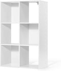 CAPHAUS Sturdy Room 11-Inch Cube Storage Organizer Shelf, with Thick Exterior Edge, Storage Shelf Divider w/Back, Bookcase, 6-Cube, White
