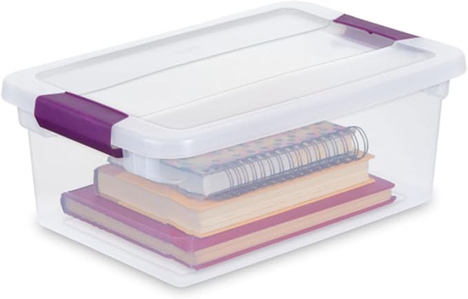Sterilite 24-Pack ClearView Latch Box, Stackable Storage Organizer Bins for Home, 15 Quart