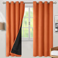 BGment Thermal Insulated 100% Blackout Curtains 72 Inch Length 2 Panels, Total Light Blocking Curtains for Bedroom, Grommet Window Drapes with Thick Black Liner, 52 Inch Wide Each Panel, Burnt Orange