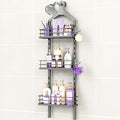 ODesign 3 Tier Height-Adjustable Shower Caddy Hanging Anti-Swing-Over The Shower Head Caddy-Showe r Storage Organizer Bathroom Shelves Basket Caddies-Grey