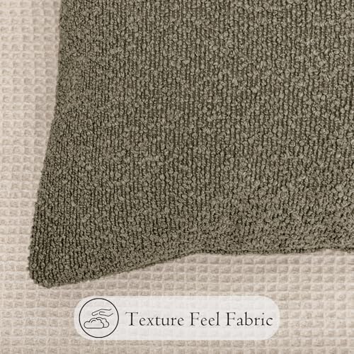 JoraLion 14x26 inch Boucle Lumbar Pillow Cover, Dark Brown Woven Texture - Image 4