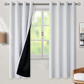 BGment Greyish White 100% Blackout Curtains for Bedroom 69 Inch Length 2 Panels Set, Thermal Insulated Full Light Blocking Grommet Noise Cancelling Window Curtains for Nursery, 55 Inch Wide Each