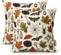 Halloween Throw Pillow Covers, Spooky Vintage Pattern, 18x18 Inch, Machine by Unknown