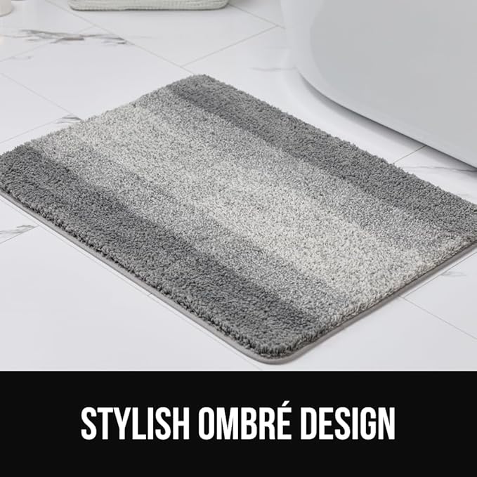 GORILLA GRIP Ultra Soft Plush Bathroom Rugs with Textured Rubber Backing, 40 x 24 Absorbent Quick Dry Bath Mat, Machine Washable Shower Mats, Home Décor Accessories Bathmat Rug Essentials, Navy