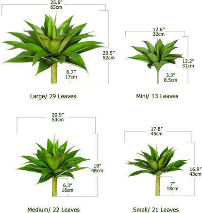 Artificial Agave Plants,Large UV Resistant Fake Agave Planters for Indoor and Outdoor Decorating Artificial Plants for Outdoors Fake Plants(1Pack, 28")