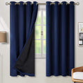 BGment Thermal Insulated 100% Blackout Curtains for Bedroom with Black Liner, Double Layer Full Room Darkening Noise Reducing Grommet Curtain (52 x 72 Inch, Navy Blue, 2 Panels)