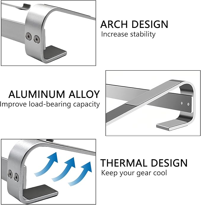Aluminum Drum Controller Stand Portable Cooling Stand Compatible with NI Maschine Plus MK3/Ableton Push 3 (Silver)