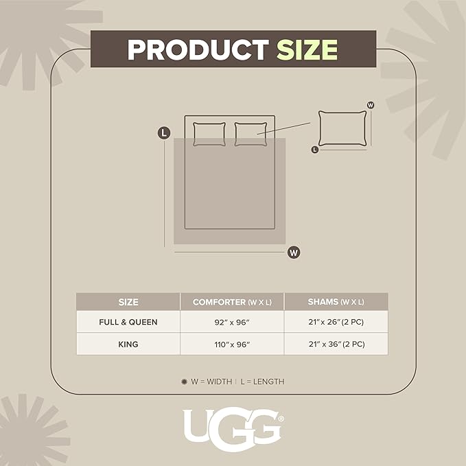 UGG King Comforter Set with 2 Pillow Shams Plush Faux Fur Bedding Soft Warm Down Alternative Comforter Washable Hypoallergenic Fluffy Blanket Set for Bedroom, California/King Size, White Snow (Kenzie)
