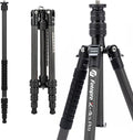 Fotopro 59” Carbon Fiber Travel Tripod, 2 in 1 Lightweight Monopod Tripods, Professional Compact Tripod for DSLR Camera, Load up to 17.6lbs(8kg)
