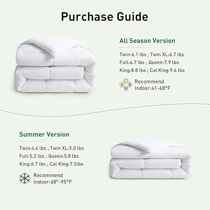 100% Viscose Made from Bamboo Comforter, Soft Lightweight Cal King Size, Breathable Summer Cooling Comforter for Hot Sleepers, 8 Corner Tabs（White-Summer，88x88）