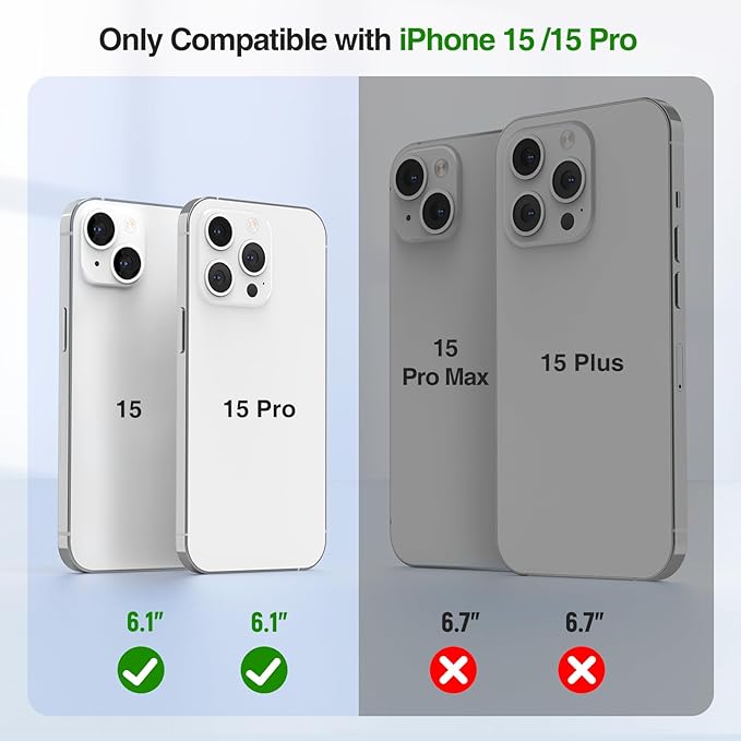 GIN FOXI Fast Charging Battery Case for iPhone 15/15 Pro, 7000mAh 15W Ultra Slim Charger Case Rechargeable Portable Extended Power Bank Case Cover Battery Pack Built-in Cable, Red (6.1”)