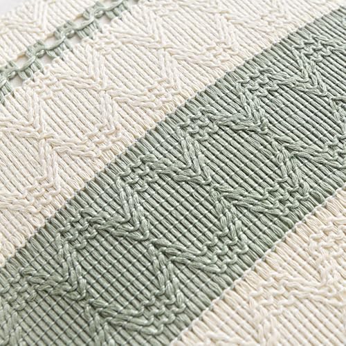 Fancy Homi Set of 2 Sage Green Boho Decorative Throw Pillow Covers 22x22 Inch - Image 4