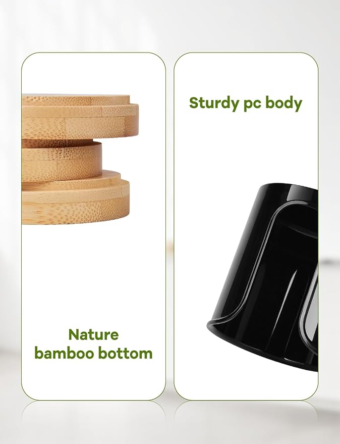 Bathroom Cup Dispenser Countertop - Cup Holder for Dixie 5 6 oz Cups, Guest Bathroom Essentials Vanity Organizer - PC/Bamboo, Black, Pack of 1