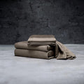 LUXOME Luxury Sheet Set | 100% Rayon (Viscose) from Bamboo | Twin XL - Truffle | Deep Pockets | 3-Piece Set (Fitted, Flat, Pillowcase)