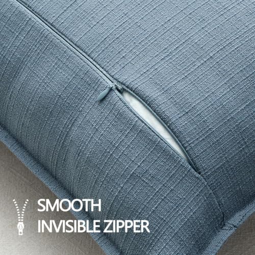 MIULEE Thick Textured Decorative Throw Pillow Covers 20x20 Inch Blue - Image 7