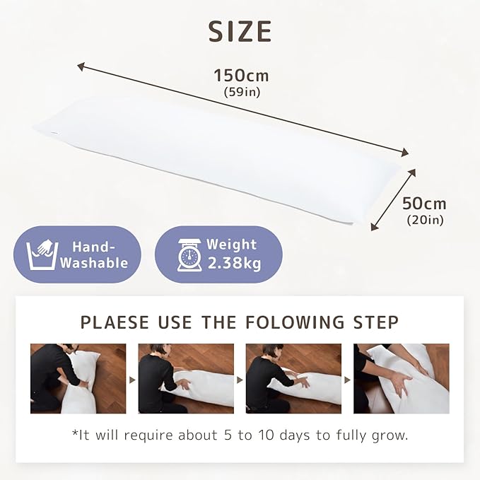 Comodo Body Pillow High Class (Made in Japan / 60 x 20 inch (150 x 50cm)) Dakimakura Pillow for Side Sleepers (Anime/Maternity) - Washable