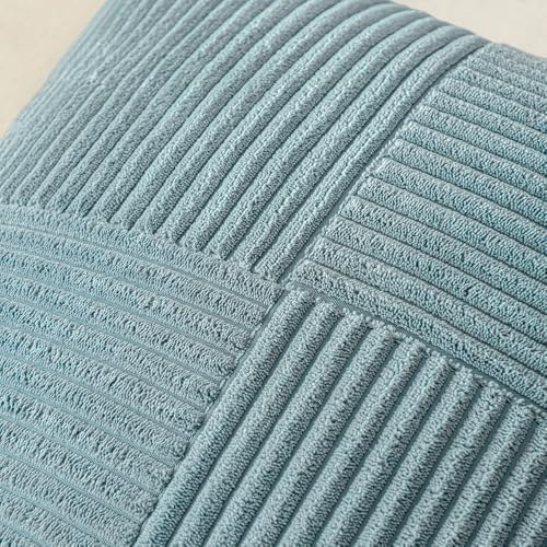 MIULEE Slate Blue Decorative Lumbar Throw Pillow Covers 12x20 Inch 2 Pack - Image 2