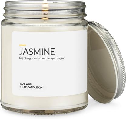 1OAK Jasmine Candle - Soy Wax Scented Candles (Jasmine) - Soy Candles for Home Scented - Long Burning Premium - Hand-Poured (7oz.)