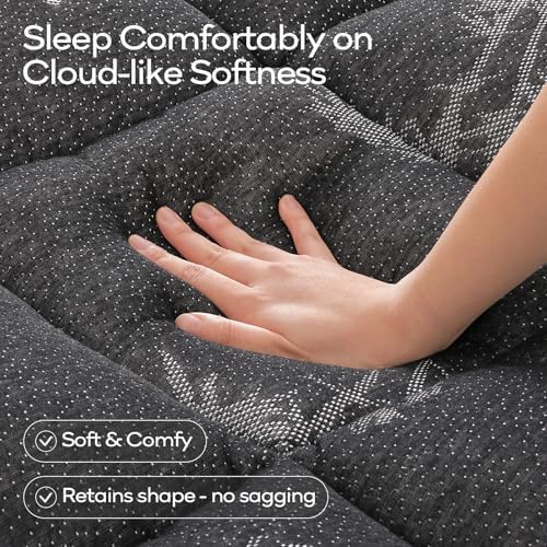 OLANLY Full Bamboo Viscose Cooling Mattress Topper, Dark Gray - Image 2