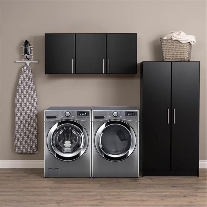 Pemberly Row 32" Contemporary Wardrobe Cabinet in Black