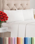 Twin 4 Piece Sheet Set - Cooling, Comfy & Breathable - Hotel Luxury Bedding, Includes Fitted Sheet for Women, Men, Kids & Teens - 1 Flat, 1 Fitted Sheet, 2 Pillowcases w/Deep Pockets - Antique White