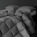 Luxury Down Fiber Comforter Twin/Twin XL Size - High Fill Power Medium Warmth for All Season Duvet Insert - Light Weight, Charcoal Grey (68" x 90")
