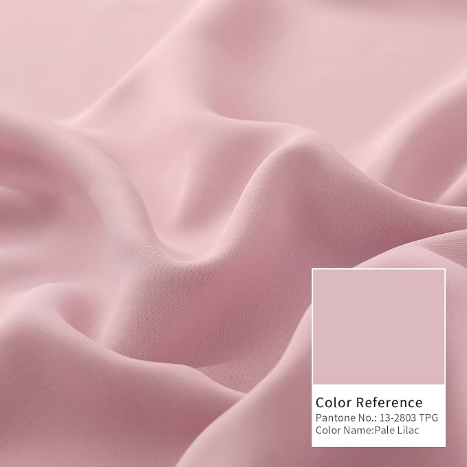 BGment Baby Pink 100% Blackout Curtains for Girls Bedroom 45 Inch Length, Thermal Insulated Full Light Blocking Grommet Noise Cancelling Small Window Curtains for Nursery 2 Panels Each 42 Inch Wide