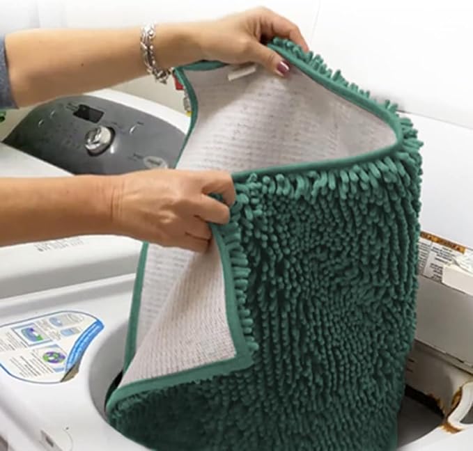 Muddy Mat® | Super Absorbent Door Mat Indoor, Microfiber Quick Dry Chenille Entryway Rug, Non-Slip Front Door Mat, Indoor Mats for Entryway, Machine Washable Pet Rug, Seafoam Green 36" x 120"