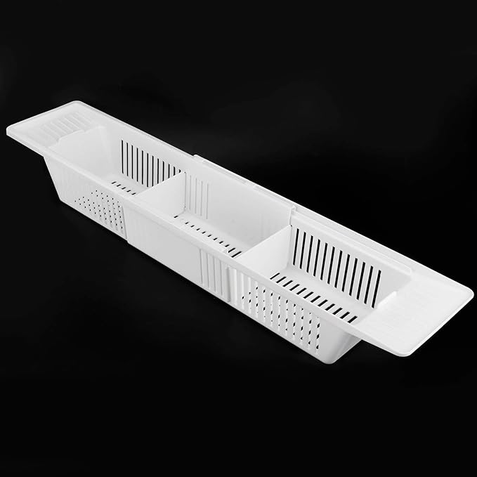 Expandable Bath Tray, Bath Shelf Tray Bathtub Bathroom Organizer Storage Tub Shelf Bathroom Accessories for Candle Towel Book Phone ﻿