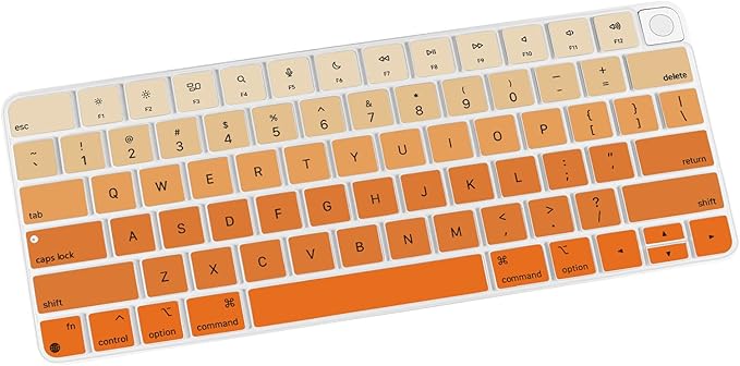 Allinside Silicone Keyboard Cover for iMac Magic Keyboard A2449/A2450, Protective Skin for iMac 24" Wireless Keyboard Released in 2021, US Layout, Ombre Orange