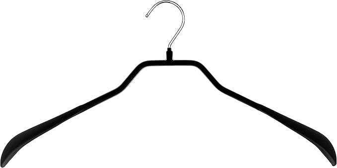 Mawa by Reston Lloyd BodyForm Series Non-Slip Space-Saving Clothes Hanger for Jackets, Suits and Coats, 16-1/2", Style 42/L, 1-Each, Black