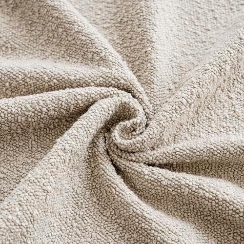 Foindtower Cozy Textured Boucle Lumbar Throw Pillow Covers 12x20 Oatmeal - Image 3