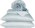 URBANHUT 800 Thread Count 100% Cotton Queen Size Sheets, Luxury 4 Piece Queen Bedsheets, Hotel Sheets Sateen Finish - Better Than Egyptian, 16" Elasticized Deep Pocket - Light Blue