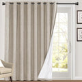 PrinceDeco 100% Blackout Curtains Black Out Curtains for Sliding Glass Doors Extra Wide Blackout Curtains Folding Door Curtain Sliding Glass Door Curtain,W100 X L96, Stone